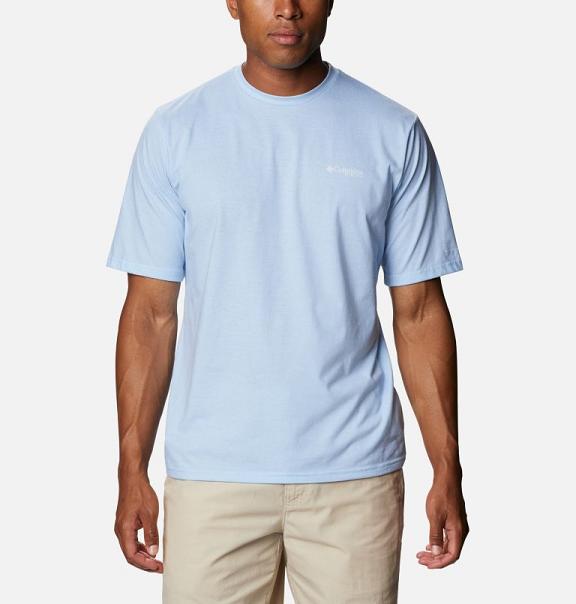 Columbia PFG T-Shirt Blue For Men's NZ32851 New Zealand